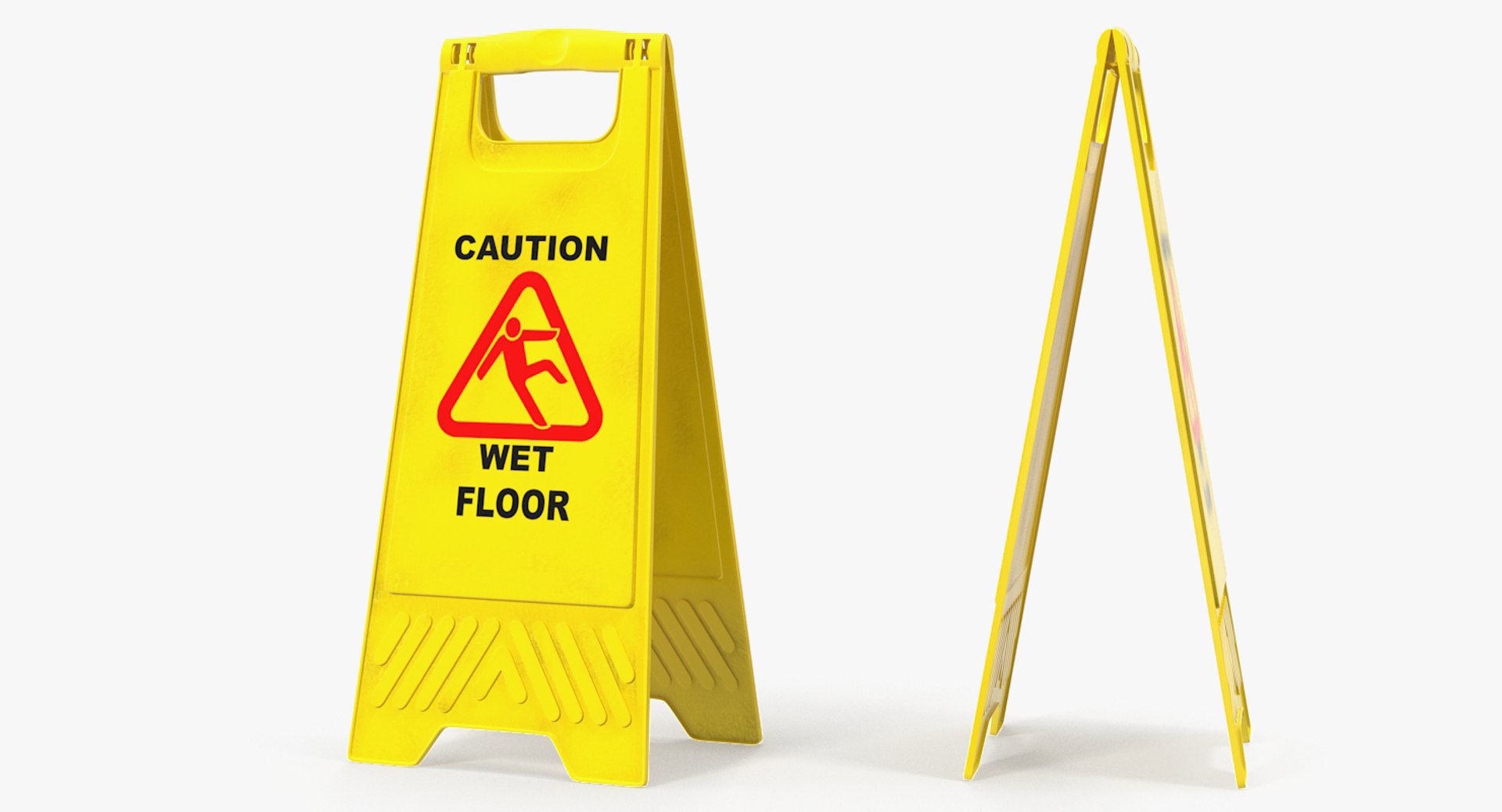 3D Caution Wet Floor Sign Model TurboSquid 1260645