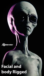 Alien Grey - Body-FacialRigged 3D model