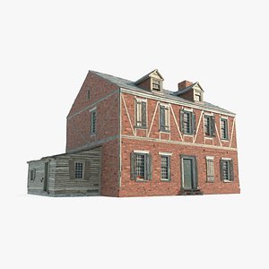 3D Medieval wooden houses model