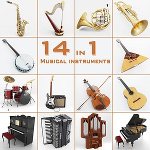 musical instruments 14 3d model