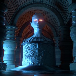 Goddess Temple Statue Environment