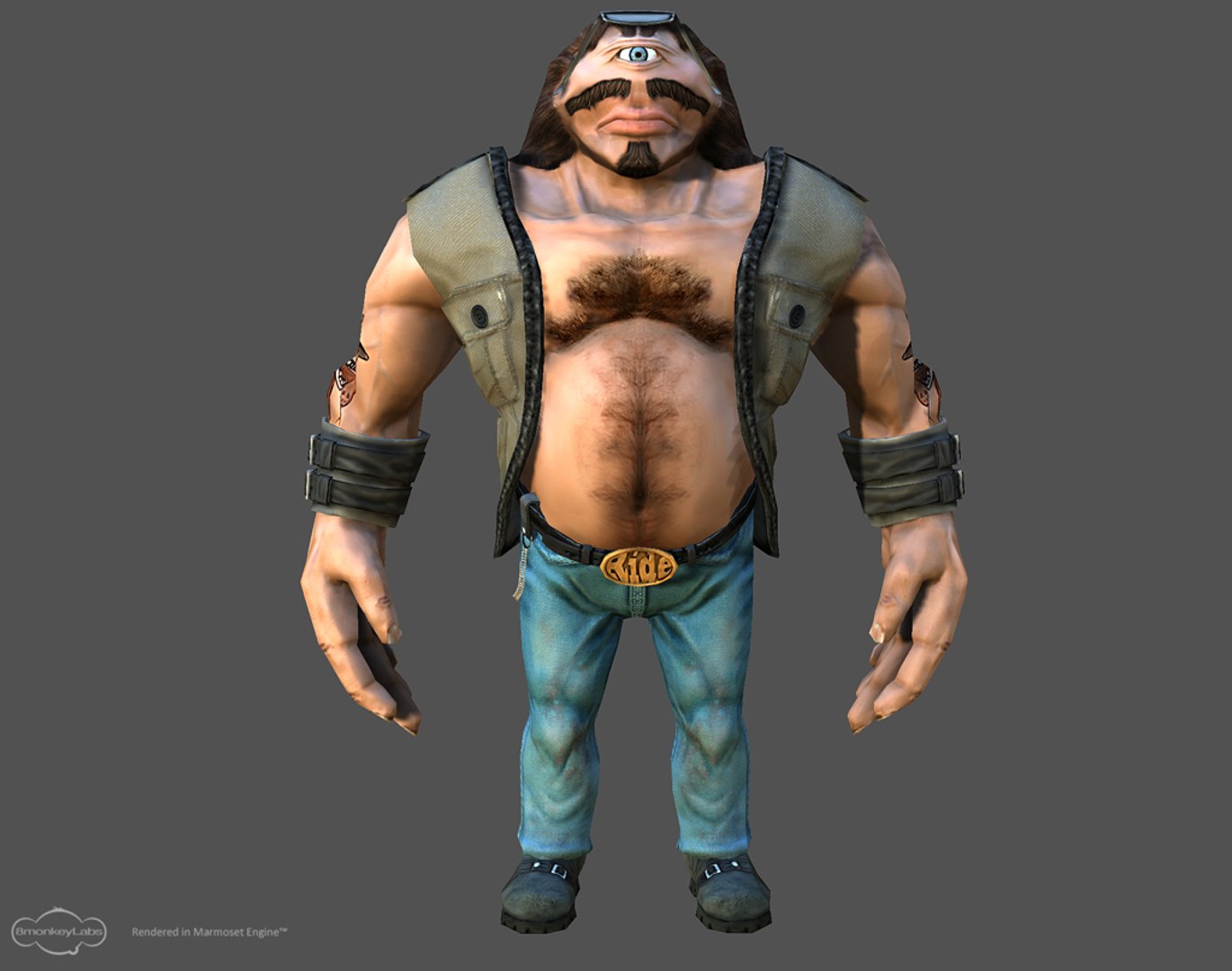 3d Cyclops Biker Character