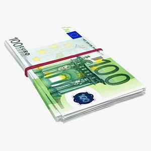 100 euro banknotes bills 3D model
