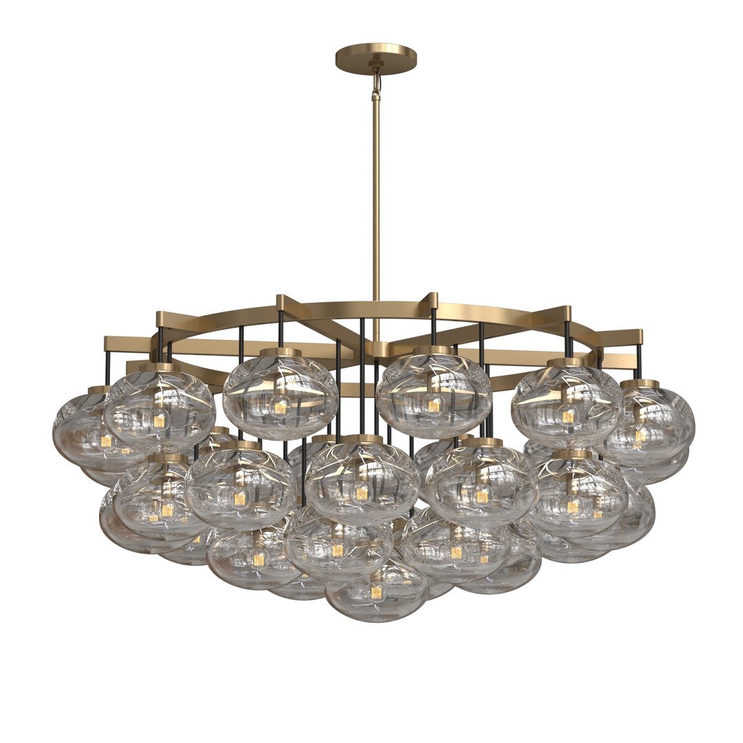 Restoration Hardware Cabrette Clear Glass Round Chandelier 3D Model ...