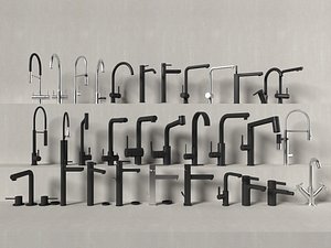 Modern Kitchen Bathroom Faucets Collection 3D Model model