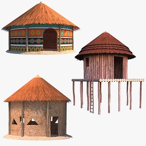 TRIBAL JUNGLE PRIMAL HUT HOUSE REED SILO STORAGE SURVIVAL AAA | 3D model