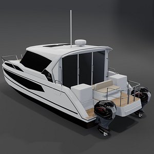 Aquila 36 Power Catamaran 3D Model 3D model