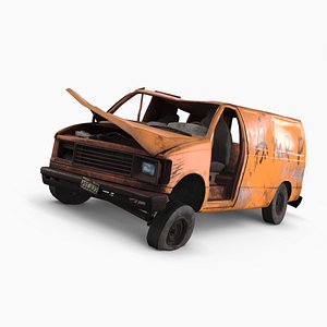 Crashed Van 02 3D model