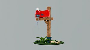 3D model Stylized Mailbox  Game ready Asset