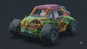 Low Poly Alien Buggy 3D Model 3D model