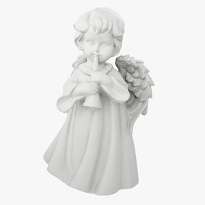 3D model statue angel trumpet