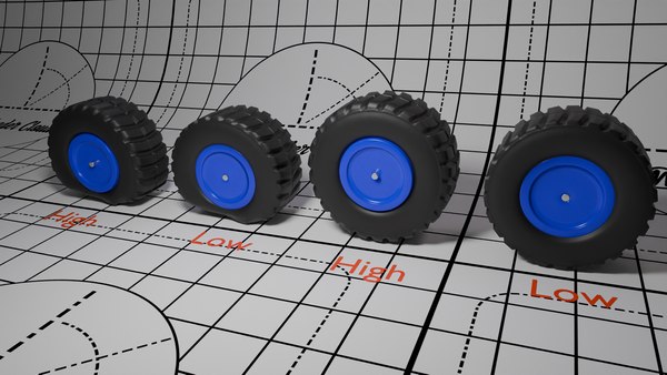 3D Low and High Poly Model Wheels and Flat Tire model