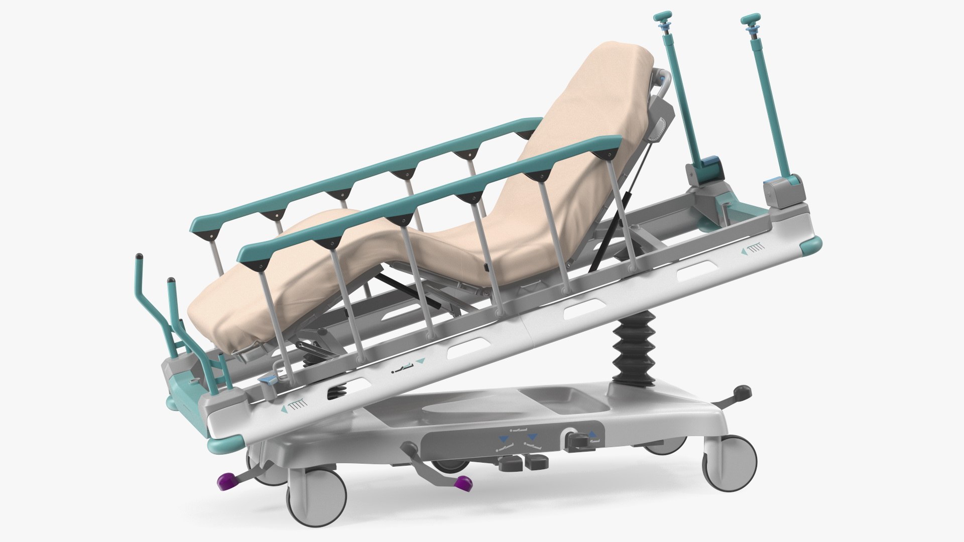 Emergency Stretcher Trolley 3D model preview