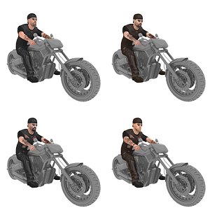 3D pack rigged biker