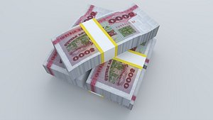 Belarus 1992 5000 Bill Obverse Banknote 3D Model