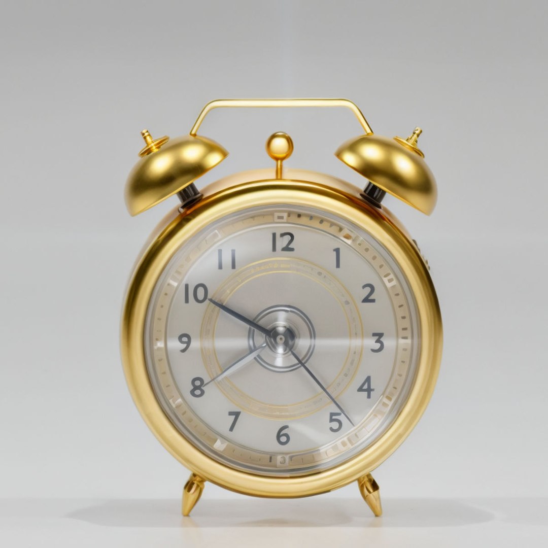 3D Realistic Golden Clock - TurboSquid 2262478