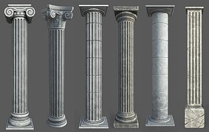 9 Low Poly Roman Columns