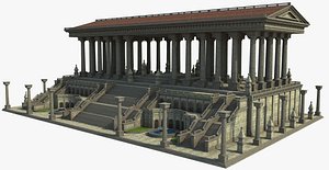 3D model temple architecture building