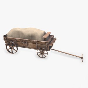 3D model Old Wagon Low-poly PBR