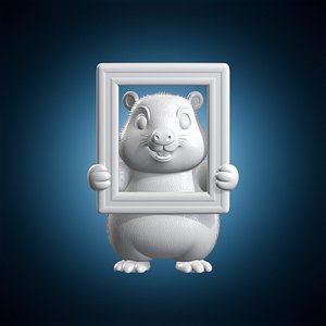 Chibi Capybara Photo Frame 3D Print Model