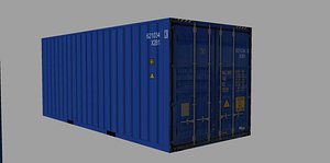 container teu 20ft 3d model