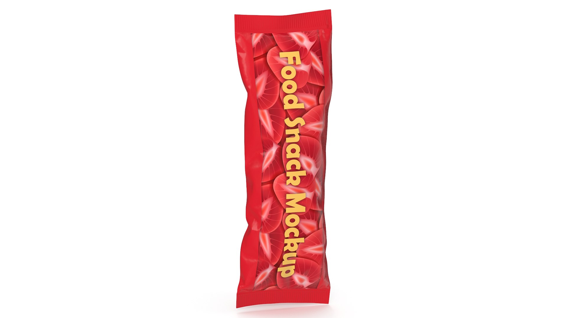 Small Food Package Mockup Red 3D model preview