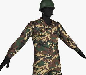 10 army outfit camouflage 3D model
