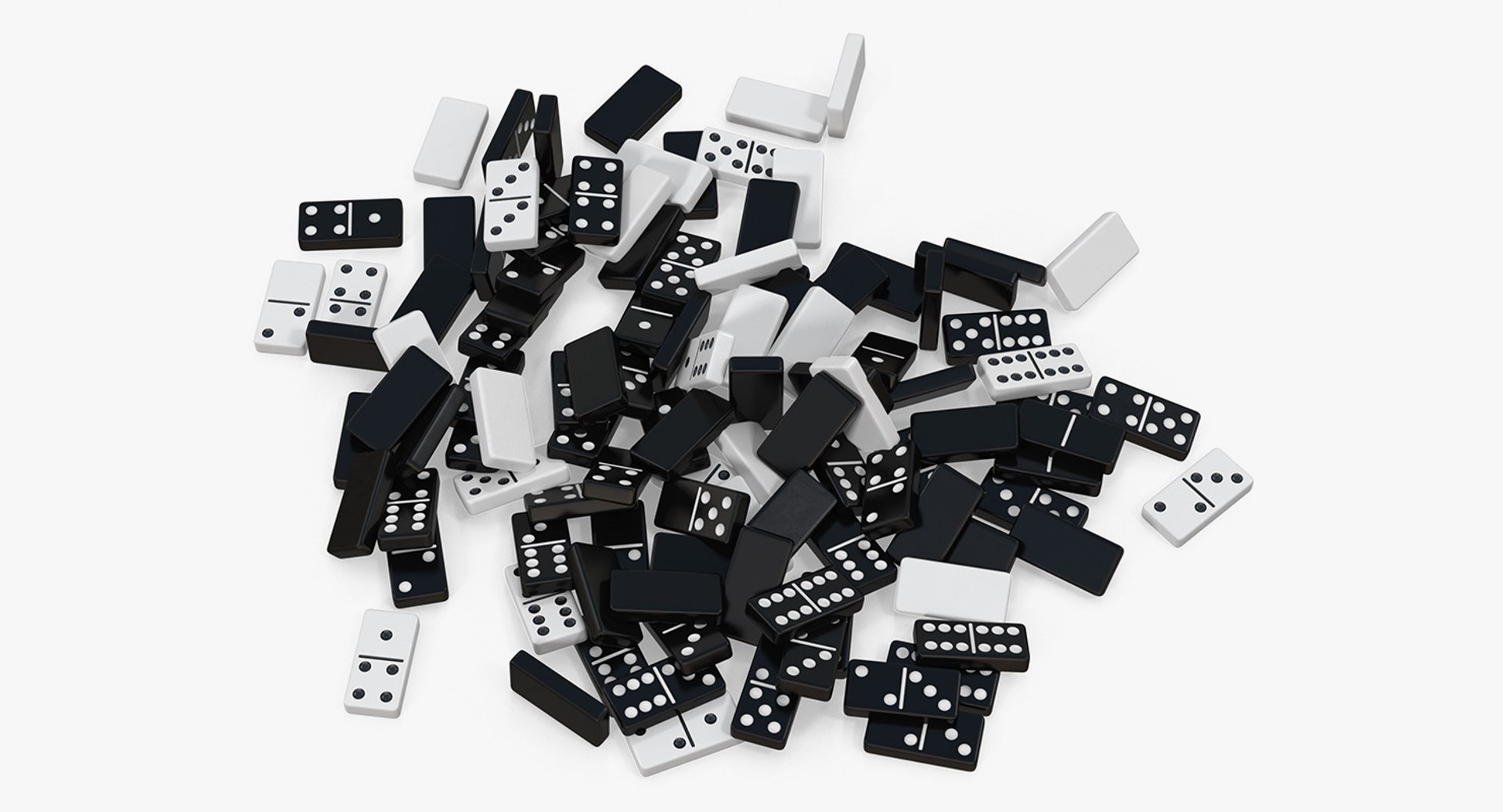 Bunch of Dominoes 3D Model 3D model preview