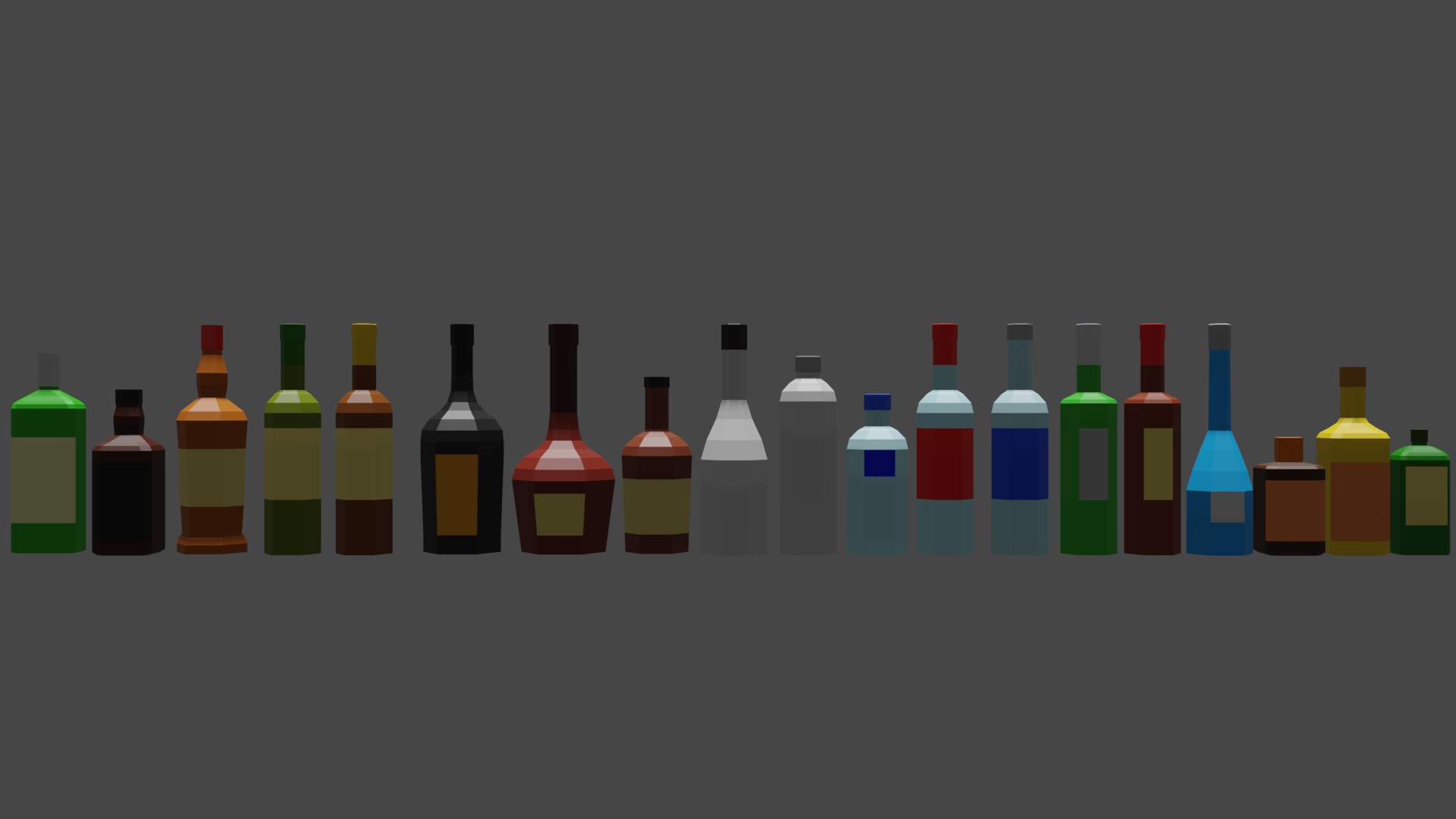 Low Poly Glasses And Bottles Set 3D - TurboSquid 2129828