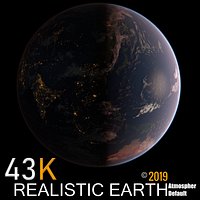 World Map Earth Globe 43K Photorealistic