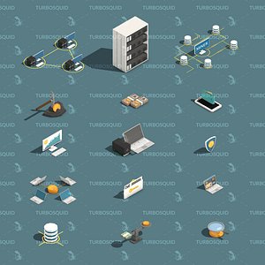 Low Poly 3d Art Cryptocurrency Blockchain Pack 02