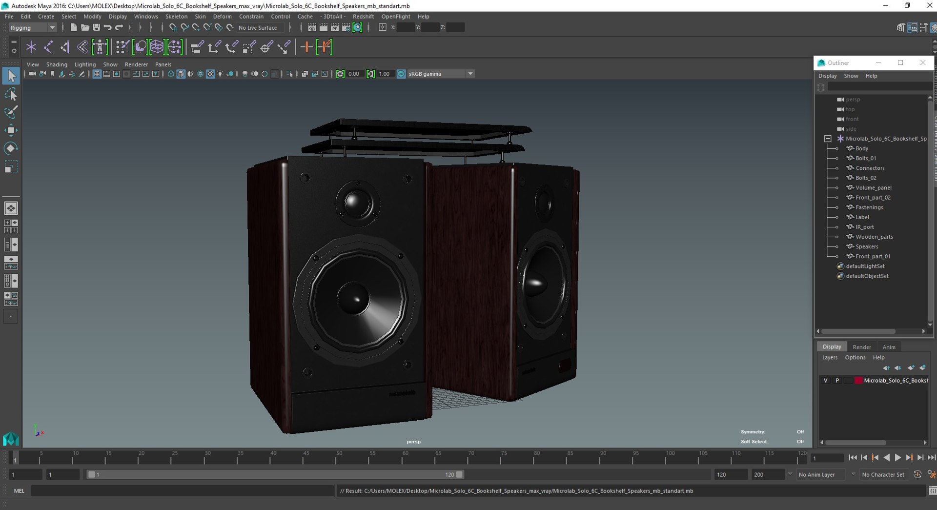 3D model Microlab Solo 6C Bookshelf Speakers - TurboSquid 2154673