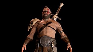 3D barbarian pbr ue4