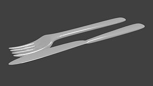 free simple knife fork 3d model