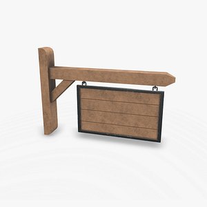 Medieval Wall Hanging Signboard Low-poly PBR 3D model