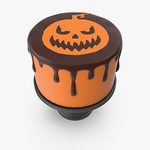 Halloween Cake with Pumpkin Face Topper 3D