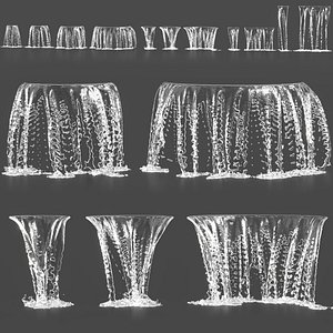 Water jets of waterfalls 3D