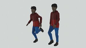 3D model Cartoon Character Walking and Running Animation