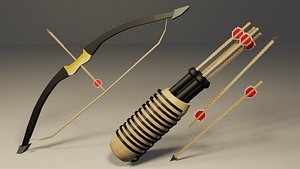 Bow with Arrow 3D Model model