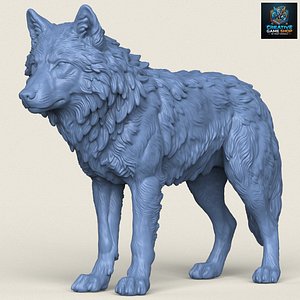 3D Himalayan Snow Wolf Print Ready 3D Model model