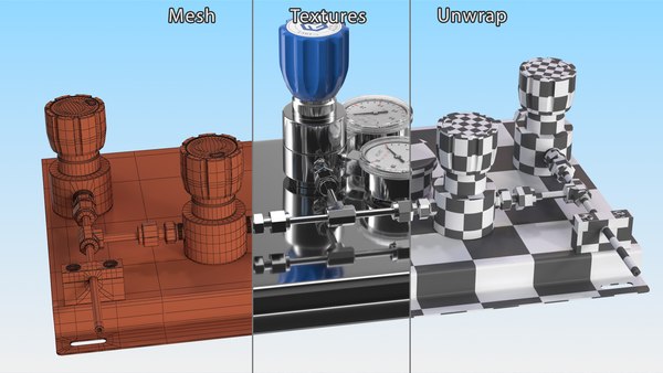 modelo 3d Panel de control de gases industriales de AFK Lab ...