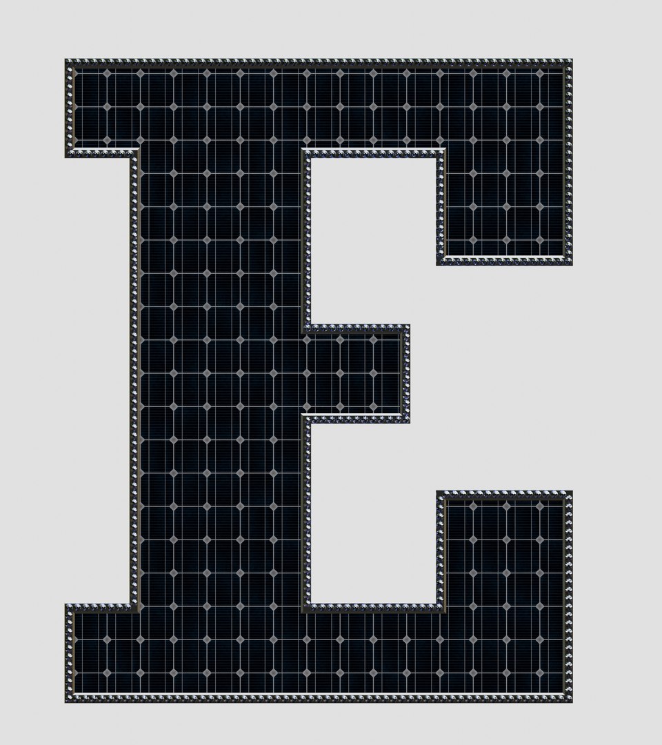 Solar Panel Letter - E Model - TurboSquid 2242048