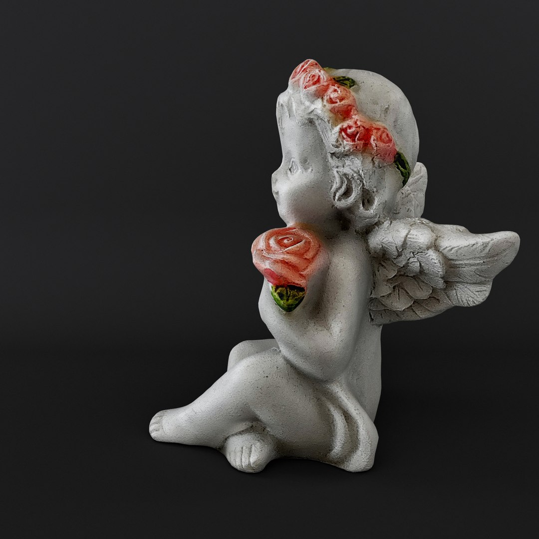 3D Sculpture Angel With A Rose - TurboSquid 1815279