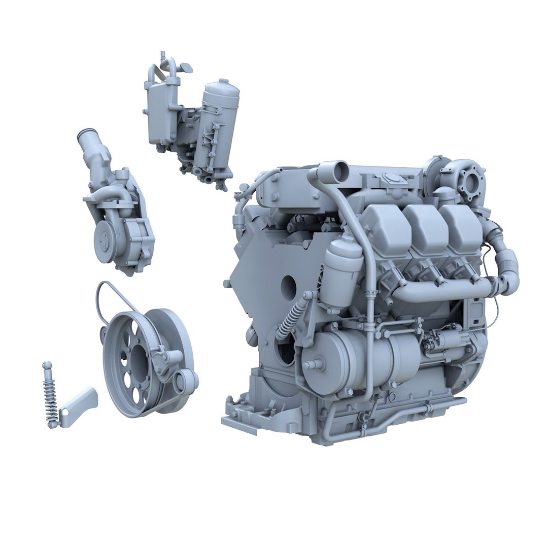 Engine Diesel Truck 3d Model