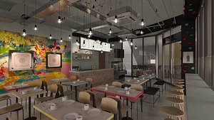 industrial cafe 3D model