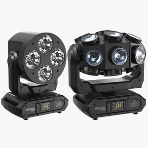 3D Detailed Two Fog Machines Stage Lights model