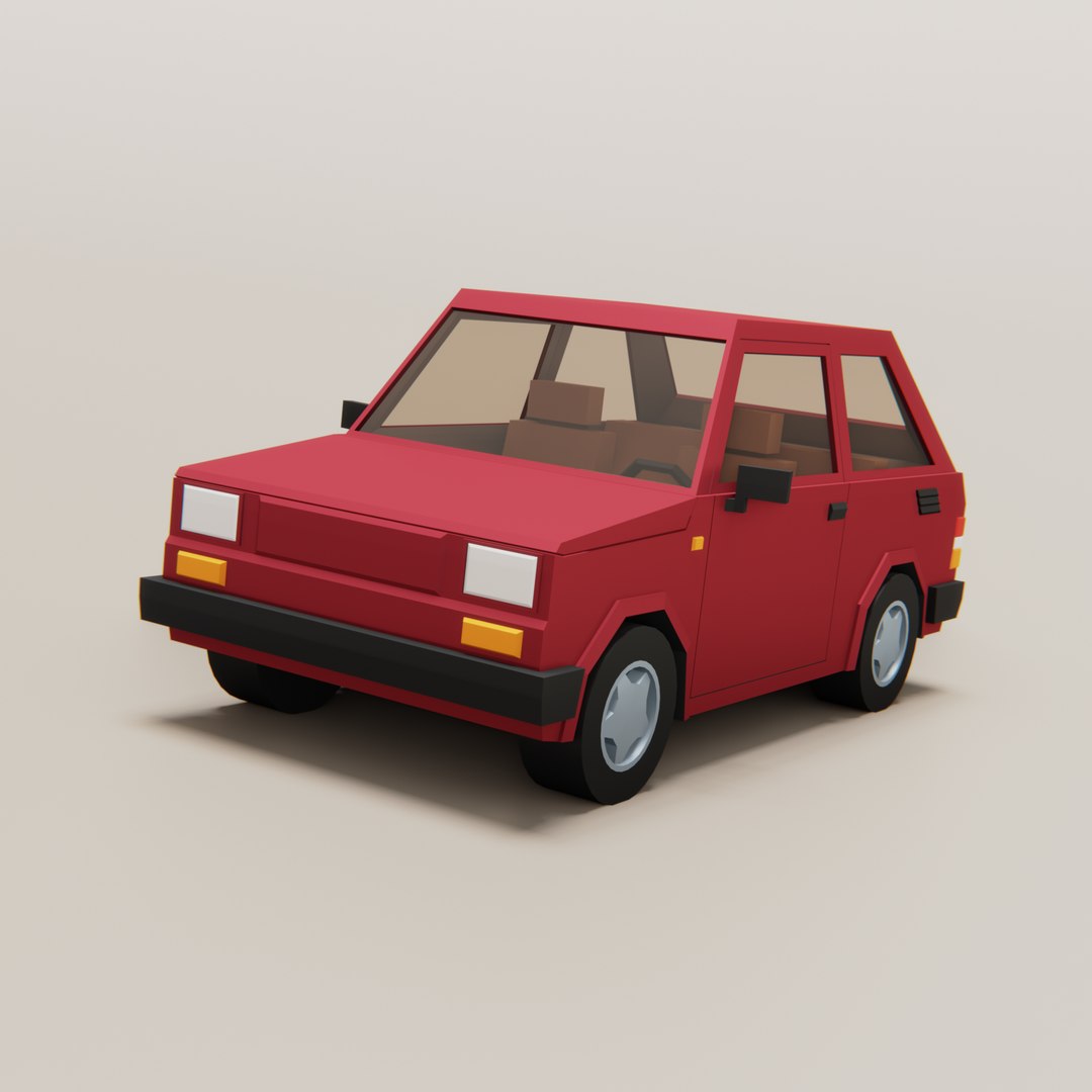 80 年代风格化微型车3d模型