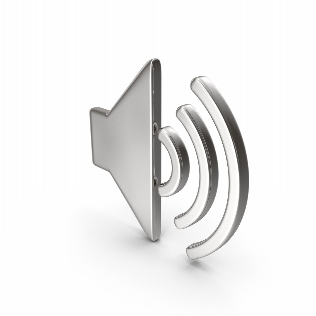 3D Sound Icon Silver - TurboSquid 2316667