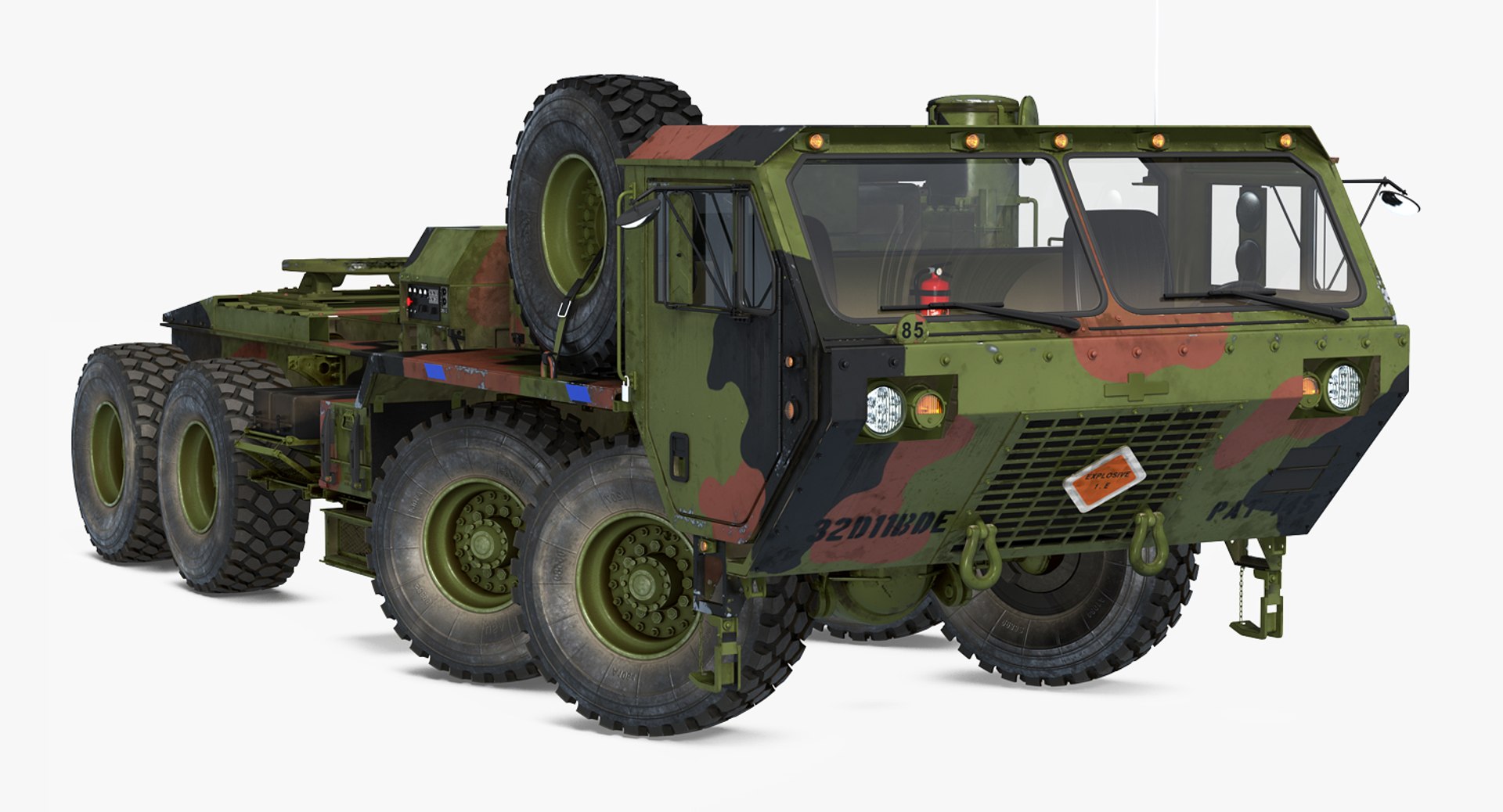Military Truck Oshkosh HEMTT M985 Rigged 3D Model 3D model preview