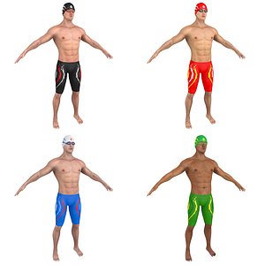 3D model pack swimmer man